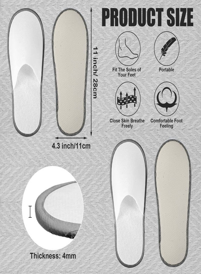 Hercicy 40 Pairs Disposable Non Slip Hotel Slippers Fluffy Closed Toe Spa Slippers Indoor Guest for Men Women Home Wedding Travel Party(White, Gray) - Image 3